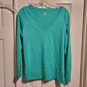 Women's Mossimo Long Sleeve T-Shirt - Blueish/Green